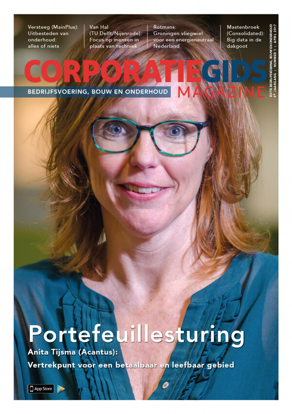 Cover CorporatieGids Magazine - April 2017 Editie: Bedrijfsvoering, Bouw en Onderhoud