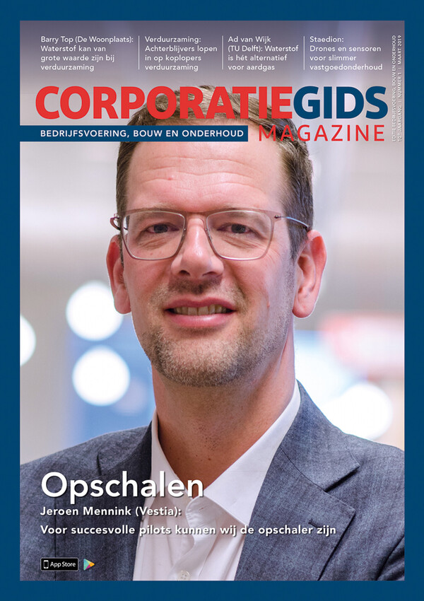 Cover CorporatieGids Magazine - Maart 2019 Editie: Bedrijfsvoering, Bouw en Onderhoud
